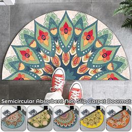 Carpets Bath Mats For Bathroom Non Slip Memory Foam Boho Semicircle Non-Slip Doormat Home Kitchen Outdoor Stairs Floor Quick Dry Rug