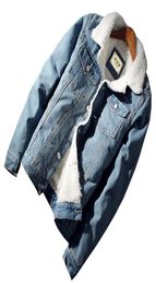 Fur Collar Denim Jacket Men Winter Warm Fleece Jean Jackets Male Casual Copy Sherpa Men039s Coats Outwear Cowboy Bomber Clothin4374353
