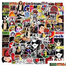 Car Stickers 100Pcs Rock Roll Music Band Iti Punk Decals Guitar Motorcycle Skateboard Waterproof Cool Sticker Drop Delivery Automobile Ottfm