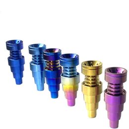 Colourful Anodized 6 IN 1 Domeless Titanium Nail Titanium Smoke With Male And Female Joint Coloured Smoking Utensils And Cigarette Export