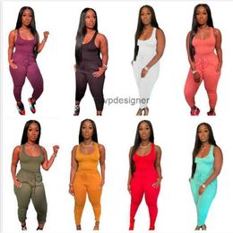 Women's Tracksuits Designer Women Tracksuits Two Piece Pants Set Jogging Suit Sexy Vest Drawstring Pants Casual Outfits Summer Sportsuit