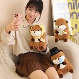 Stuffed Plush Animals 30cm Kaii Eat Fish Magnet Toys Otter Cartoon Stuffed Animal Soft Peluches Sea Otters Capybara Plush Dolls for Girls Gift Decor