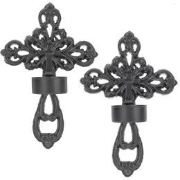 Candle Holders 2 Pcs Wall Light Cross Candlestick Metal Ornament Holder For Hanging Stand Decoration