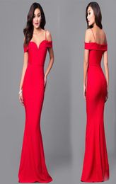 Sexy Straps Vneck Dress Women Off Shoulder Bodycon Red Party Dress Long Maxi Dresses Vestidos Verano 2018 Zipper Sundres Y19052908373104