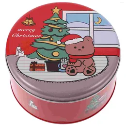 Storage Bottles Christmas Tin Box Candy Jar Supplies Cookie Lid Biscuit Containers Sweet Tinplate Sugar Case