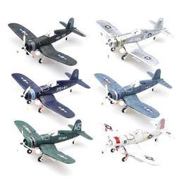 Aircraft Modle 148 World War II F4U Fighter P51 BF109 Hurricane Military Muslim Fighter 4D Assembly Model Aircraft Plastic DIY Puzzle Toy Gift