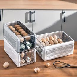 Storage Bottles Japanese-style Egg Fresh-keeping Box Kitchen Transparent Double Stacking Drawer Refrigerator Food Container