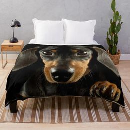 Blankets Dachshund Dog Po Portrait Throw Blanket Luxury Designer