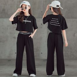 Summer Teen Girls Clothing Sets Children Fashion Letter Tops + Pants 2Pcs Outfits Kids Tracksuit 5 6 7 8 9 10 11 12 13 14 Years L2405 L2405
