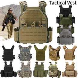 Molle Plate Vest Waterproof Men Tactical Vest Multifunctional Combat Camo Military Army Airsoft Vest Outdoor CS Hunting 240507