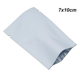 200pcs Lot 7x10cm White Flat Open Top Heat Seal Aluminium Foil Package Bag Glossy Vacuum Packing Pouch Dried Food Storage Mylar Foi3367228