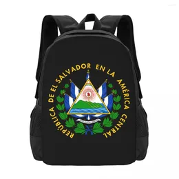 School Bags El Salvador Coat Of Arms Jeans Simple Stylish Student Schoolbag Waterproof Large Capacity Casual Backpack Travel Laptop Rucksack