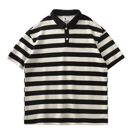 Summer Mens Polo Shirt Short Sleeve Stripe Casual Tshirt Tops Golf Shirts Clothes for Women Tee 240509