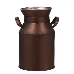 Vases Iron Flower Pot Vase Flowerpot Tins Storage Container Plants Home Decoration Metal Bucket