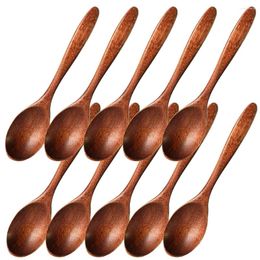 Coffee Scoops 10Pcs Small Wooden Spoon Tea Kitchen Seasoning Spoons
