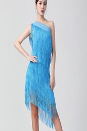 Women 1920s Flapper Dress Charleston Party Costumes Sexy One Shoulder Tiered Fringe Latin Salsa Rumba Dance Casual Dresses2247000