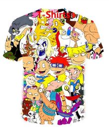 New Fashion Cartoon Characters 90s TShirts Men Fashion Clothing 3D Print Men Women Harajuku Style Streetwear Tops EL0433948210