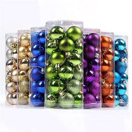 Christmas Decorations 24Pcs 3Cm 4Cm Tree Balls Hanging Pendant Ball Xmas Small Bauble Ornament Gift For Wedding Party Home Drop Delive Dhkp7