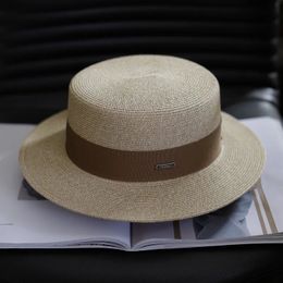 Big Size 61CM Men Panama Soft Shaped Flat Top Straw Hat Summer Women Sun Brim Cap Uv Protection Easy To Match Fedora 240515