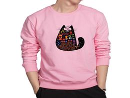 Fat cat colorful hoodie men creative design personality sweatshirt harajuku anime hoodie original brand japanese streetwear2548955