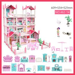 DIY Fantasy Princess Castle Villa Assembly Doll House Set ,girls' Family Toys And 3D Cross-border Blockbuster Children's