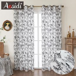 Curtain Semi Sheer Curtains For Living Room Luxury Plant Tulle Windows Rideaux Voilage Hall Deapes Kids Yarn Home Decoration