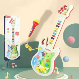Guitar Music instrument toy education music instrument set childrens mini four stringed piano electric piano guitar toy with music light WX