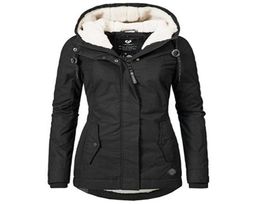 Black Cotton Coats Women Casual Jacket Coat Fashion Simple High Street Slim Winter Warm Thicken Basic Tops Female plus size work8821672