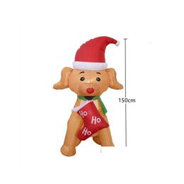 Christmas Decorations 150Cm Puppy Socks Inflatable Doll Night Light Toy Outdoor Garden For Home Xmas Party Drop Delivery Festive Supp Dhk90