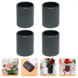 Decorative Flowers 4 Pcs Hug Bucket Wrapping Paper Round Vase Small Flower Stand Cylinder Paperboard Packing Floral Container Boxes Bride