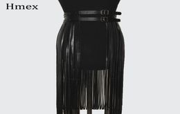 Belts For Women PU Leather Short Long Tassel Skirt Club Party Slim Fringe Female Skirt Black Decorative Summer Dress 2020 New CX209466682