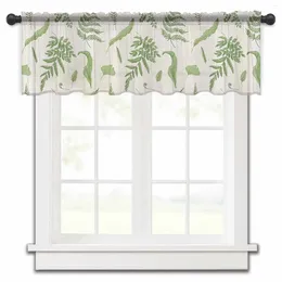 Curtain Fern Plant Texture Kitchen Sheer Curtains Tulle Short Bedroom Living Room Voile Drapes Home Decor