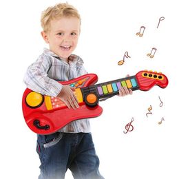 Guitar 2-in-1 electric childrens guitar toy folding toy guitar piano beginner instrument early education best gift for boys and girls WX