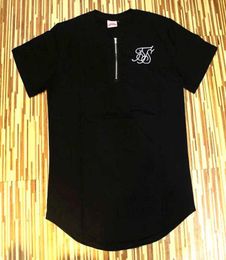 New supbig sik silk siksilk T shirt black white spot long style Hip Hop Tshirt shirts Tops Men Longline tees With fz05308549343
