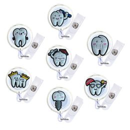 Other Labelling Tagging Supplies New Teeth Cartoon Badge Reel Retractable Nurse Id Card Holder Funny Clips Cute For Student Nursing Ree Otvy9