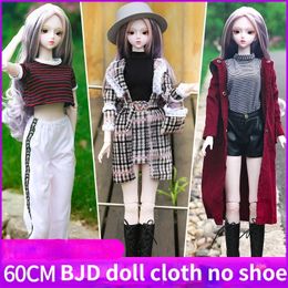 Fashion 60cm BJD Doll Cloth Female Sweater Dress with Shoes Bag Toys Dress Beauty BJD Suit Dress 240520