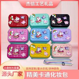 Storage Bags Wholesale Children'S Cosmetic Bag Pc Hard Shell Logo Gift Travel Suitcase Shoulder Slung Wash For Men And Wome