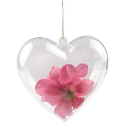 Christmas Decorations 65Mm 80Mm 100Mm Transparent Plastic Filled Heart Ball Openable Tree Baubles Ornaments Birthday Wedding Drop Deli Dhcpl