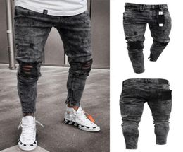 2021 Spring arrivals mens jeans ripped for men skinny Distressed designer biker hip hop swag black slim pants7703836