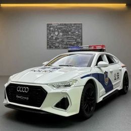 Diecast Model Cars Simulation 1 32 Audi RS7 Police Car Model with Sound Light Collective Children Diecast Toy Vehicles Boy Gift Voiture Miniature Y240520N9R7