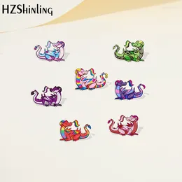 Brooches Cartoon Cute Gay Bis Pride Flag Dragon Acrylic Lapel Pin Resin Epoxy Pins Fashion Jewellery Accessories