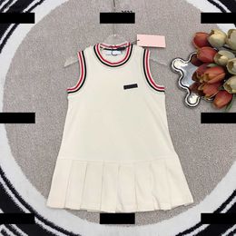 Top designer baby dress Summer girl Sleeveless design Dress Free shipping Fashionable pleat design skirt #Multiple product