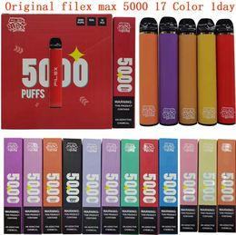 Rechargeable Disposables QST Puff Flex Pro 5000 Puffs Pods Device Kits 650mah Battery Pre-Filled 12ml Vaporizer Vaper Pen New packing Authorised 17 Flavours