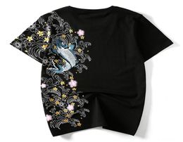 Embroidery T Shirt Men 2021 Fashions Harajuku Streetwear Japan Style Men Tee Shirt Hip Hop Funny T Shirts Tshirt 5XL Summer6717437