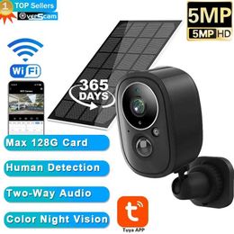 Wireless Camera Kits Safe wireless outdoor camera 5MP battery powered WiFi camera AI sports alarm spotlight night vision suitable for Tuya applications J240518