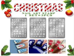 Christmas Celebrate designs Nail Art Stamping Plates Flowers Templates Polish Rectangle Stamp stencil Naill art decorations2377344
