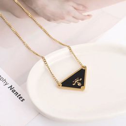 Designer silver Colour mens necklace women triangle letters love trendy punk men enamel cool street womens pendants necklaces ladies chains luxury jewlery