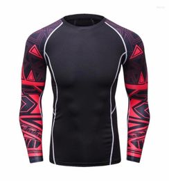 Men039s TShirts Mens Compression Shirts Bodybuilding Skin MMA Excercise Tight Long Sleeve Weight Lifting Base Layer Fitness To6917194