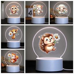Lamps Shades animal Creative Led Table Lamp Acrylic Night Lights Gift Led Night Light For Home Room Decoration Nightlight Y240520VHXY