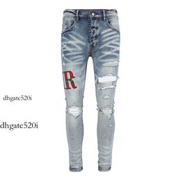 jeans amiril amirii jeans da uomo jeans motociclista moto in difficoltà Jean rock skinny slim fod houde lettera di alta qualità marca hip hop denim pantaloni28-40